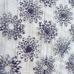 Black Geometric Pattern Scarf with Intricate Designs